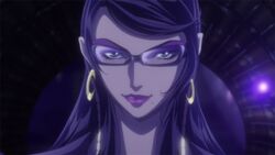  animated animated bayonetta bayonetta:_bloody_fate bayonetta_(character) black_hair glasses licking_lips tongue_out 