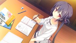  alcot black_hair clover_day&#039;s game_cg long_hair nimura_yuushi red_eyes takakura_anri twintails 