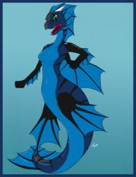  anthro breasts dragon female gills hybrid marine mythological_creature mythological_scalie mythology non-mammal_breasts scalie sepisnake solo transformation wings 