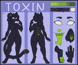  absurd_res anthro black_body digital_media_(artwork) domestic_cat felid feline felis goo_creature hi_res mammal model_sheet reference_image slime slimefur 