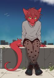  2025 aglet ambient_bird andromorph_(lore) anthro artist_name biped black_bottomwear black_clothing black_skirt blue_boots blue_clothing blue_footwear boots bottomwear canid canine canis cheek_tuft city cityscape claws closed_smile clothed clothing cloud concrete countershade_ears countershade_fur countershade_tail countershade_torso countershading crossed_legs dated detailed_background digital_drawing_(artwork) digital_media_(artwork) dragon eyebrow_through_hair eyebrows eyelashes eyelashes_through_hair facial_tuft femboy finger_claws fingers flat_colors flesh_fang flower footwear front_view full-length_portrait fully_clothed fur furred_dragon furred_scalie green_eyes grey_clothing grey_sweater grey_topwear hair heart_print heart_print_legwear hi_res hybrid inner_ear_fluff legwear looking_at_viewer male mammal mouth_closed multicolored_body multicolored_fur mythological_creature mythological_scalie mythology outside plant plantigrade pointy_ears portrait prick_ears pupils red_body red_countershading red_fur red_hair scalie shoelaces shoes short_hair sitting skirt sky slim slim_anthro slim_male slit_pupils smile snout solo sweater tail tan_clothing tan_legwear tan_thigh_highs tapering_tail terra_(terrathewizard) terrathewizard text thigh_highs topwear translucent translucent_hair tuft two_tone_body two_tone_fur wingless_dragon wolf 