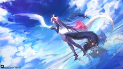  angel angel_wings animal_ears apple barefoot black_fur blue_sky body_fur cloud crown dog_ears dog_girl dog_tail english_commentary female food from_side fruit furry furry_female highres looking_up original pita-potato profile sky standing tail torn_wings web_address wings 