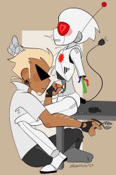  artist_clownfucker413 blonde_hair bro_strider brother_(lore) brothers_(lore) clothed clothing dave_strider duo ear_piercing eyewear father_(lore) father_and_child_(lore) father_and_son_(lore) gauged_ear hair hi_res homestuck human humanoid incest_(lore) incest_play machine male male/male mammal ms_paint_adventures not_furry parent_(lore) parent_and_child_(lore) parent_and_son_(lore) piercing robophilia robot robot_humanoid sibling_(lore) son_(lore) sunglasses wire_play 