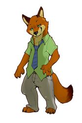  2:3 anthro canid canine clothing disney fox fur green_eyes male mammal nick_wilde red_fox roarwolf solo true_fox zootopia 