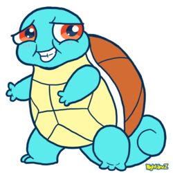  1:1 alpha_channel ambiguous_gender anthro blue_body blue_skin blush derp_eyes generation_1_pokemon humor nightlinez nintendo pokemon pokemon_(species) reptile scalie semi-anthro smile solo squirtle 