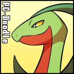  1:1 ambiguous_gender black_border border digital_drawing_(artwork) digital_media_(artwork) elemental_creature emote feral flora_fauna fluffy generation_3_pokemon grovyle grovyle_the_thief icon leaf low_res nintendo pc-doodle plant pokemon pokemon_(species) pokemon_mystery_dungeon reptile scalie solo spike_chunsoft 