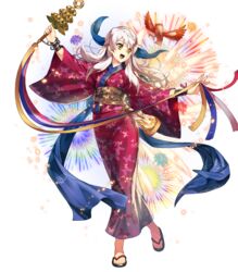  animal animal_print bell bird bridal_gauntlets bug butterfly butterfly_print chyko female fire_emblem fire_emblem:_radiant_dawn fire_emblem_heroes fireworks full_body highres holding japanese_clothes jingle_bell kagura_suzu kimono long_hair looking_away micaiah_(fire_emblem) micaiah_(hoshidan_summer)_(fire_emblem) non-web_source obi official_alternate_costume official_art open_mouth sandals sash smile solo transparent_background white_hair wide_sleeves yellow_eyes yukata yune_(fire_emblem) 