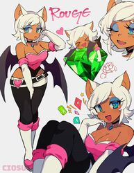  1girls anthro bat_ears bat_girl bat_wings big_breasts blue_eyes breasts ciosuii female female_focus female_only gems humanized non-nude not_porn rouge_the_bat sega sfw short_hair sonic_(series) sonic_the_hedgehog_(series) tagme tanned_female thick_thighs white_hair 