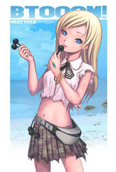  blonde_hair blue_eyes btooom! himiko long_hair midriff navel tagme 