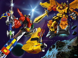  asteroid battle blank_eyes claws commentary crossover decepticon deviantart_logo deviantart_username english_commentary epic fangs gattai glowing glowing_eyes golion_(mecha) holding holding_sword holding_weapon hyakujuu-ou_golion khobra1981 mecha oldschool planet predaking robot science_fiction signature space star_(sky) super_robot sword transformers voltron:_legendary_defender voltron_(mecha) voltron_force watermark weapon web_address 