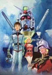  amuro_ray char_aznable gundam mecha sayla_mass uniform yasuhiko_yoshikazu 