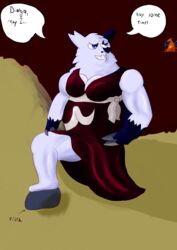  absurd_res anthro clothed clothing crossdressing drawing dress generation_3_pokemon hi_res male moobs muscular muscular_male nintendo pokemon pokemon_(species) presenting rock shiny_pokemon solo speed tanuki1029 unknown_artist zangoose 