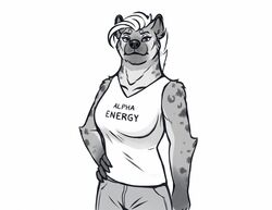  2020 5_fingers anthro black_nose breasts clothed clothing digital_media_(artwork) female fingers fur hair hyena looking_at_viewer mammal solo spotted_hyena tenynn 