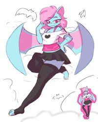  4:5 bat blue_body clothed clothing digital_media_(artwork) femboy heart_symbol hi_res male mammal pink_eyes solo spade_tail tail terry_bat wings 