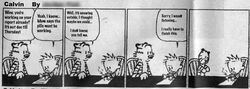 black_and_white calvin_(calvin_and_hobbes) calvin_and_hobbes commentary depressing dialogue duo english_text felid grandfathered_content hobbes human male mammal monochrome mood pantherine photoshop stripes text third-party_edit tiger unknown_artist