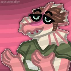  1:1 2023 4_fingers absurd_res anthro artist_name brown_hair cavemanon_studios clone_high damien_payne digital_drawing_(artwork) digital_media_(artwork) dilophosaurid dilophosaurus dinosaur extinct fingers frill_(anatomy) hair hi_res hybrid i_wani_hug_that_gator male meme multicolored_body multicolored_scales opossumvalley prehistoric_species red_body red_scales reptile scales scalie sharp_teeth short_hair simple_background smile snout solo spinosaurid spinosaurus tan_body tan_scales teal_eyes teeth the_hands_of_sincerity theropod two_tone_body two_tone_scales watermark 