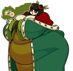  absurd_res ankama bear belly big_breasts breasts clothed clothing curvy_figure dofus female grim-kun hi_res huge_breasts humanoid lips lipstick looking_at_viewer makeup mammal obese obese_female obese_humanoid overweight overweight_female overweight_humanoid pandawa pandawa_queen simple_background solo wakfu wide_hips 