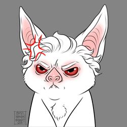  1:1 angry astarion_(baldur&#039;s_gate) baldur&#039;s_gate baldur&#039;s_gate_3 bat batstarion bioware cross-popping_vein electronic_arts feral feralized fur leaf-nosed_bat male mammal microbat onehandedbndt red_eyes solo vampire_bat white_body white_fur yangochiropteran 