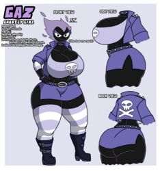  alternative_fashion anthro ass big_breasts big_butt black_body black_face breasts choker collar curvy_figure english_text female front_view gastly gaz_(thebunnypie) generation_1_pokemon goth hand_on_hip hi_res hourglass_figure huge_breasts huge_butt jewelry model_sheet narrowed_eyes necklace nintendo pokemon pokemon_(species) rear_view side_boob smile solo spiked_collar spikes text thebunnypie thick_thighs wide_hips 