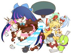  chuck chuck_(psg) food garterbelt_(character) garterbelt_(psg) glasses ice_cream kneesocks_(character) kneesocks_(psg) panty_&amp;_stocking_with_garterbelt panty_(character) panty_(psg) scanty scanty_(psg) stocking_(character) stocking_(psg) stripes_i_&amp;_ii sword weapon wink 