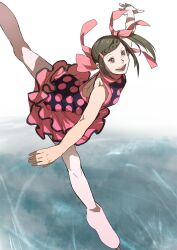  akkc bad_id bad_pixiv_id braid braided_bangs brown_eyes brown_hair female figure_skating ice_skates kaburagi_kaede open_mouth pantyhose ribbon side_ponytail skates skating solo tiger_&amp;_bunny 