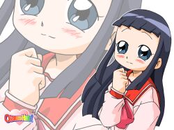  bangs black_hair blue_eyes blush female female koizumi_marina lolicon ojamajo_doremi sailor_outfit school_uniform serafuku solo 