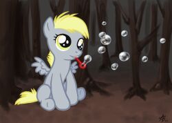  blackfeathr bubble bubbles_(mlp_fanfic) derp_eyes derpy_hooves equid equine feathered_wings feathers female feral friendship_is_magic grey_body grey_feathers hasbro mammal my_little_pony mythological_creature mythological_equine mythology pegasus solo tail wings young young_female young_feral 