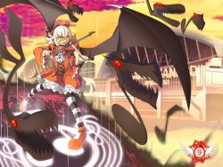  bat_wings demon_girl fallecimiento_melodia female gothic gothic_lolita instrument lolita_fashion melody music note original rouzille solo violin white_hair wings yellow_eyes 