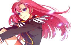  aiguillette ateka blue_hair commentary_request epaulettes female long_hair pink_hair school_uniform shoujo_kakumei_utena solo tenjou_utena 