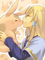  1boy amarisu bad_id bad_pixiv_id blonde_hair closed_eyes long_hair male_focus peony_ix pig solo tales_of_(series) tales_of_the_abyss 