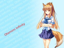  animal_ears brown_hair dress long_hair miyama_kon otomimi_infinity tagme tail 