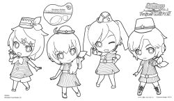  chibi hatsune_miku kagamine_rin megurine_luka meiko monochrome project_mirai scanning_artifacts tagme vocaloid 