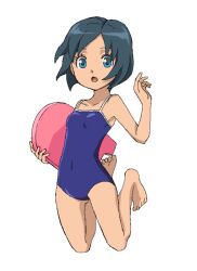  blue_eyes blue_hair commentary_request female inazuma_eleven_(series) inazuma_eleven_go kickboard one-piece_swimsuit open_mouth school_swimsuit short_hair sorano_aoi swimsuit wakusei_hakai_otoko 