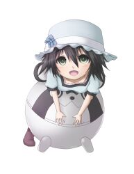  black_eyes black_hair chibi commentary_request female hat kuena metal_upa shiina_mayuri short_hair solo steins;gate 