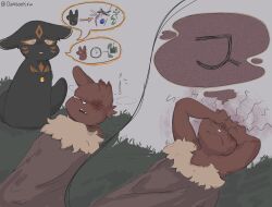  absurd_res artificer_(rain_world) black_body black_fur cloak clothing collar dassook female feral frustrated fur heat_(temperature) hi_res ill in_heat male rain_world red_body red_fur sad semi-anthro slugcat sookkiy videocult worried worried_face worried_look 