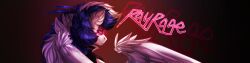 2020 artist_name banner_image black_clothing black_jacket black_topwear blue_mane bust_portrait closed_frown clothed clothed_female clothed_feral clothing colored digital_drawing_(artwork) digital_media_(artwork) english_description english_text equid equine eyelashes fan_character feathered_wings feathers female female_feral feral fluffy_ears frown fur hasbro jacket light lighting long_mane mammal mane mouth_closed multicolored_mane my_little_pony mythological_creature mythological_equine mythology pegasus pink_eyes portrait rachel_rage rayrage serious_face shaded simple_background solo text topwear two_tone_mane white_body white_fur white_mane white_sclera white_wings wings 