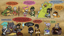  16:9 2026 5_fingers aang anthro artist_watermark avatar:_the_last_airbender azcartoons azula_(avatar) bald big_grin black_hair black_speech_bubble black_text blonde_hair blue_hair blue_speech_bubble brown_back brown_sclera closed_eyes crossed_arms crossover danny_phantom digital_drawing_(artwork) digital_media_(artwork) domestic_cat ember_mclain english_description english_text eyebrow_through_hair eyebrows eyewear felid feline felis female fingers fire flaming_hair flipaclip_(artwork) floating_eyebrows fur garfield_(series) garfield_the_cat glasses godzilla_(series) gradient_background grandma_gertie green_body green_skin grey_hair grey_speech_bubble group hair half-length_portrait helga_pataki hey_arnold! hi_res hug hugging_another hugging_from_behind human humanoid iroh korra lucy_loud male mammal michelangelo_(tmnt) nickelodeon open_mouth orange_body orange_fur orange_speech_bubble pink_hair pink_speech_bubble ponytail portrait pseudo_hair red_speech_bubble reptar reptile rhinoceros rocksteady rugrats scalie sharp_teeth signature simple_background size_difference smile teenage_mutant_ninja_turtles teenage_mutant_ninja_turtles_(1987) teeth text the_legend_of_korra the_loud_house thought_bubble toho toph_beifong translucent translucent_hair turtle watermark white_text widescreen zilla 