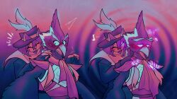  anthro avian blush breath_of_the_wild clothing domestic_cat dominant dominant_male duo felid feline felis hi_res humanoid hypnosis kuro-freak maffin_(kuro-freak) male male/male mammal massage mind_control nintendo questionable_consent relaxed_expression relaxing revali rito simple_background story story_at_source submissive submissive_male the_legend_of_zelda trance vampbirb_(writer) 