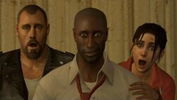  2boys 3d :/ :o bald bruise female francis_(left_4_dead) injury left_4_dead louis_(left_4_dead) multiple_boys necktie tattoo vest zoey_(left_4_dead) 