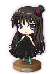  akiyama_mio bad_id bad_pixiv_id black_hair blue_eyes blunt_bangs cane chibi don&#039;t_say_&quot;lazy&quot; dress elbow_gloves facepaint female gloves green_pantyhose hat k-on! long_hair mini_hat mini_top_hat pantyhose shima-shuu single_glove solo striped_clothes striped_gloves top_hat 