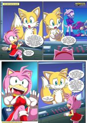  amy_rose bbmbbf comic comic_page doctor_starline female idw_comics idw_publishing male mobian_(species) mobius_unleashed palcomix sega sonic_(series) sonic_the_hedgehog_(comics) sonic_the_hedgehog_(idw) sonic_the_hedgehog_(series) tails the_mayhem_of_the_kinky_virus_2_(comic) 