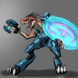  1:1 3_fingers 3_toes akilae06 alien ambiguous_gender anthro armor body_armor brown_quills claws colored digitigrade energy_shield fangs feet finger_claws fingers gun halo_(series) head_quills hi_res holding_gun holding_object holding_ranged_weapon holding_shield holding_weapon ibie&#039;shan kig-yar microsoft open_mouth plasma_pistol quills_(anatomy) ranged_weapon scalie shaded shield simple_background solo tan_body tan_skin teeth toes tongue weapon xbox_game_studios yellow_eyes 