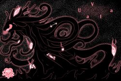  3:2 ambiguous_feral ambiguous_gender apode armless artist_logo black_body black_tentacles corruption cosmic_background deity demon dragon dripping eldritch_abomination eldritch_being english_text eyeless feral glowing glowing_eyes glowing_mouth grin hi_res horizontal_pupils ink_creature legless logo menacing_aura monster multi_eye mythological_creature mythological_scalie mythology open_mouth pupils scalie smile succubusbnny teeth tentacle text unusual_anatomy unusual_eye_placement wester_dragon 