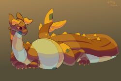  3:2 absurd_res belly big_belly big_tail dragon hi_res male mythological_creature mythological_scalie mythology plushie safe_vore scalie stomach_bulge tail vore yelling_mouse 