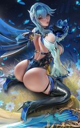  absurd_res artist_name ass ass_expansion ass_focus back back_view bare_back bare_shoulders big_ass big_breasts blue_boots blue_hair blush boots breasts cape curvy eula_(genshin_impact) fat_ass female forest from_behind genshin_impact gloves greatsword hair_ornament hairband high_heel_boots high_heels highres hourglass_figure huge_ass huge_breasts large_ass large_breasts leotard long_boots long_hair looking_at_viewer looking_back purple_eyes rached revealing_clothes round_ass round_breasts seducing seductive seductive_eyes seductive_look seductive_mouth seductive_smile shiny_clothes shiny_hair shiny_skin sideboob sitting smile solo solo_female thigh_boots thighhighs thong thong_leotard voluptuous wariza weapon 