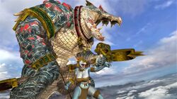  3d_(artwork) anthro armor club_(weapon) digital_media_(artwork) duo feathers female gold_(metal) gold_jewelry hi_res jewelry kroxigor lizard lizard_(petruz) lizardman lizardman_(warhammer) male melee_weapon petruz_(copyright) reptile scalie skink_(warhammer_fantasy) staff sueliz warhammer_(franchise) warhammer_fantasy weapon 