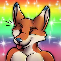  1:1 alternate_rainbow_pride_colors anthro blep blue_body blue_fur blue_nose canid canine fox fur happy jebbthefoxy jebby lgbt_pride low_res male mammal orange_body orange_fur pride_colors rainbow_background rainbow_pride_colors red_fox simple_background smile solo star tongue tongue_out true_fox white_body white_fur 