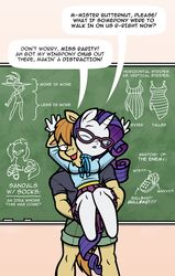  anthro anthrofied cat_eye_glasses chalkboard clothing dialogue duo english_text equid equine eyewear fan_character female friendship_is_magic glasses hasbro hi_res horn horse information_board male mammal my_little_pony mythological_creature mythological_equine mythology pony rarity_(mlp) text toonbat unicorn 