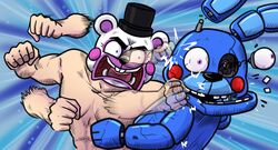  &gt;:o 2020 5_fingers abs abstract_background absurd_res aglitch69 ambiguous_gender animal_humanoid animatronic anthro barazoku bear biceps big_pupils black_eyebrows black_nose blue_background blue_body blue_eyes broken broken_body buckteeth buff_helpy close-up clothed clothing cracked_body dilated_pupils duo eyeball eyebrows fight fingers five_nights_at_freddy&#039;s freddy_fazbear&#039;s_pizzeria_simulator hat headgear headwear helpy_(fnaf) hi_res humanoid lagomorph leporid long_ears looking_back machine male mammal mammal_humanoid meme missing_eye missing_teeth motion_blur motion_lines muscular muscular_anthro muscular_male o_o open_mouth pecs pink_tongue punch pupils puppet puppet_bonnie_(fnafsl) purple_eyes rabbit robot round_ears scottgames simple_background sister_location size_difference standing tan_body tan_skin teeth tongue top_hat topless topless_male triceps ursid_humanoid wide_eyed wire 