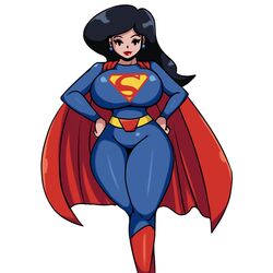  1girls big_breasts black_hair blush breasts clara_kent clark_kent clothed clothes clothing dc female female_focus female_only front_view fully_clothed genderswap genderswap_(mtf) hips hourglass_figure huge_breasts human human_only humanoid iggy-bomb justice_league_action large_breasts lipstick rule_63 simple_background solo solo_female solo_focus standing superheroine superman superman_(series) superwoman thick thick_thighs thighs white_background wide_hips 